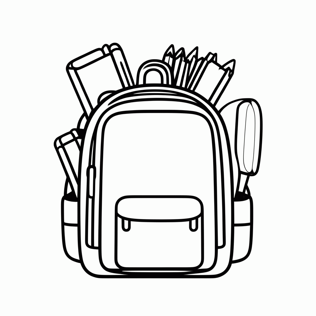 Desenho de Outono Volta As Aulas para colorir e imprimir grátis em folha A4