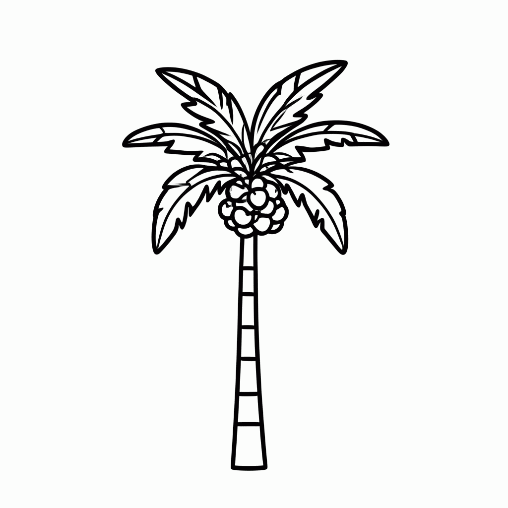 Desenho de Verao Coqueiro para colorir e imprimir grátis em folha A4