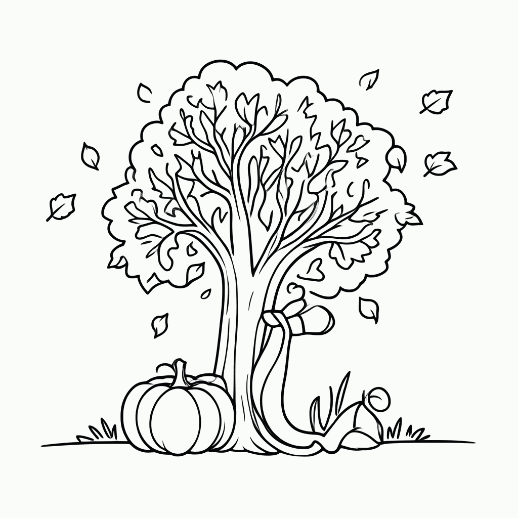 Desenho de Outono para colorir e imprimir grátis em folha A4
