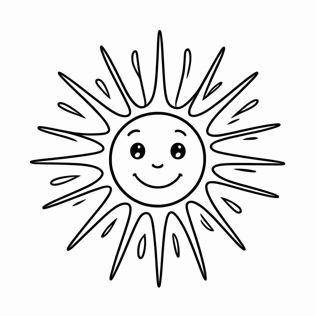 Desenho de Sol Quente para colorir e imprimir grátis em folha A4