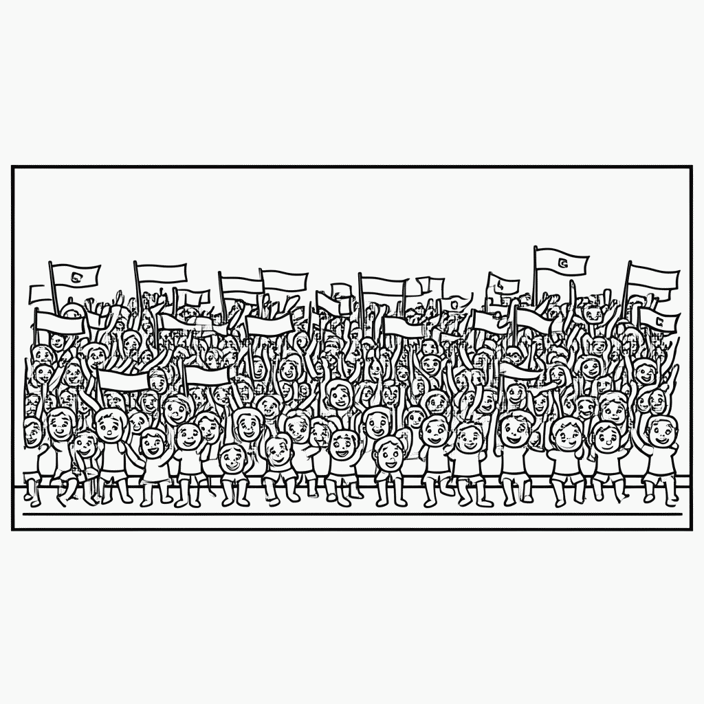Desenho de Arquibancada Lotada para colorir e imprimir grátis em folha A4