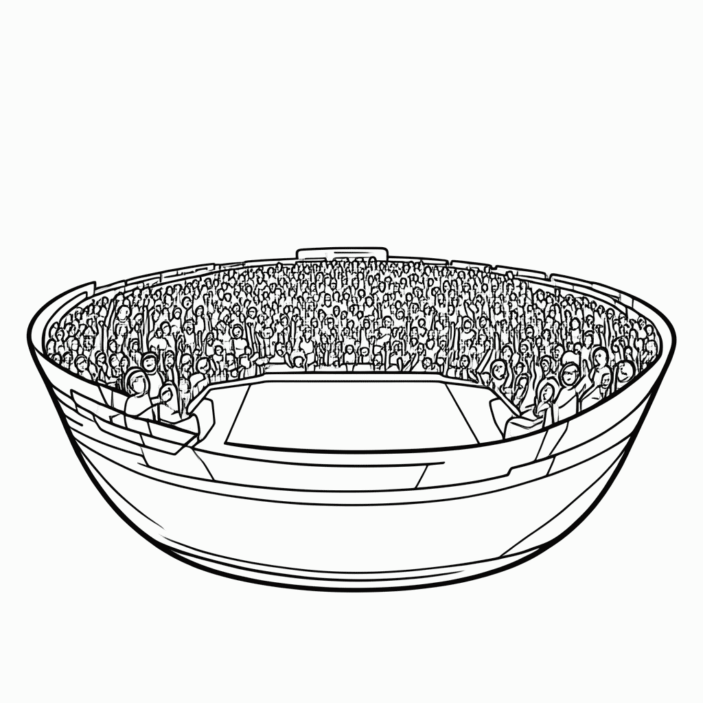 Desenho de Arrowhead Stadium (Kansas City) para colorir e imprimir grátis em folha A4