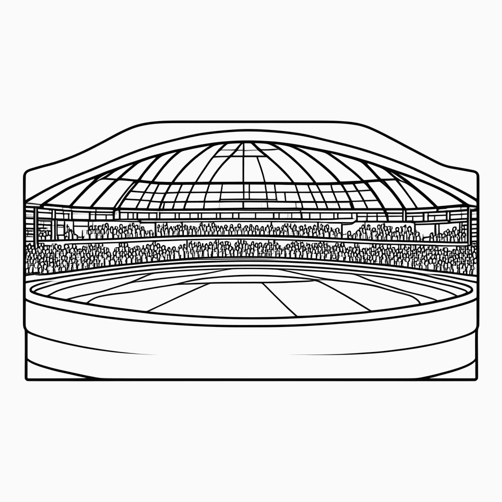 Desenho de AT&T Stadium (Dallas) para colorir e imprimir grátis em folha A4