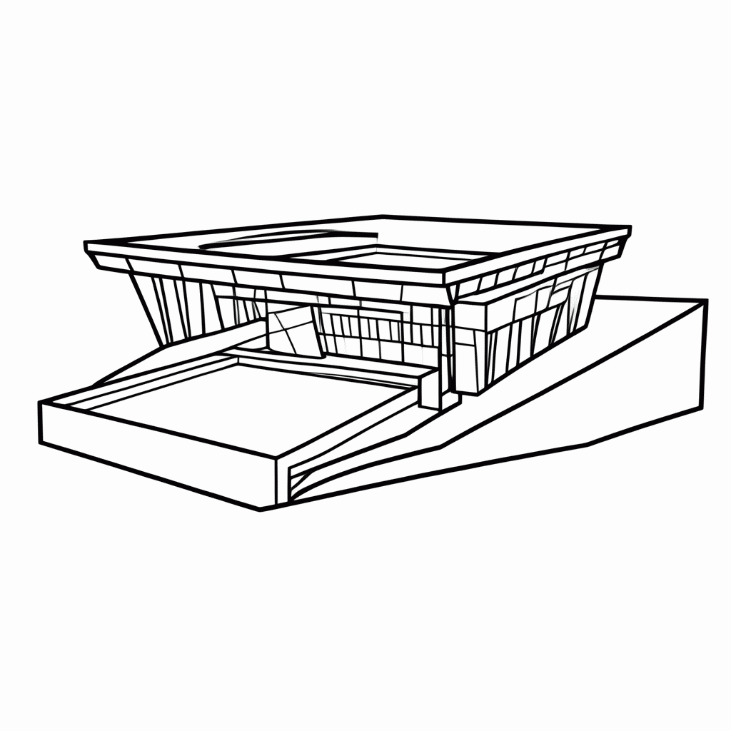 Desenho de Estádio Akron (Guadalajara) para colorir e imprimir grátis em folha A4