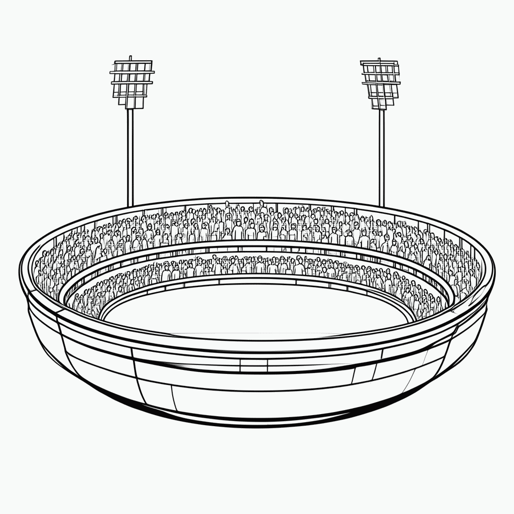 Desenho de Estádio Azteca (Cidade do México) para colorir e imprimir grátis em folha A4