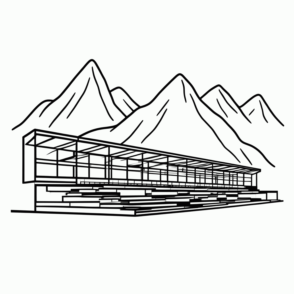 Desenho de Estádio BBVA (Monterrey) para colorir e imprimir grátis em folha A4