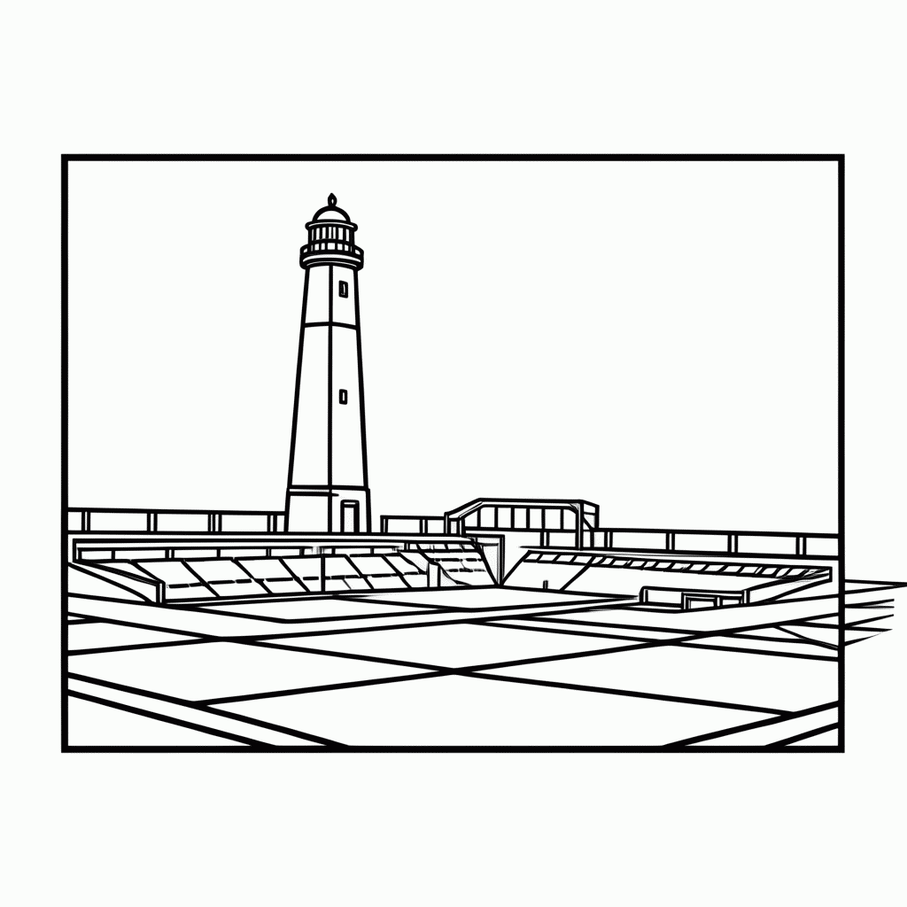 Desenho de Gillette Stadium (Boston) para colorir e imprimir grátis em folha A4