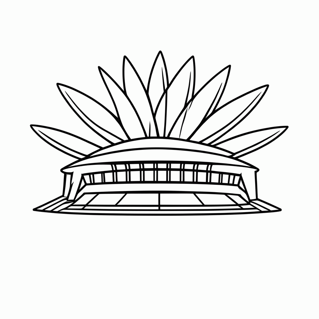 Desenho de Mercedes-Benz Stadium (Atlanta) para colorir e imprimir grátis em folha A4
