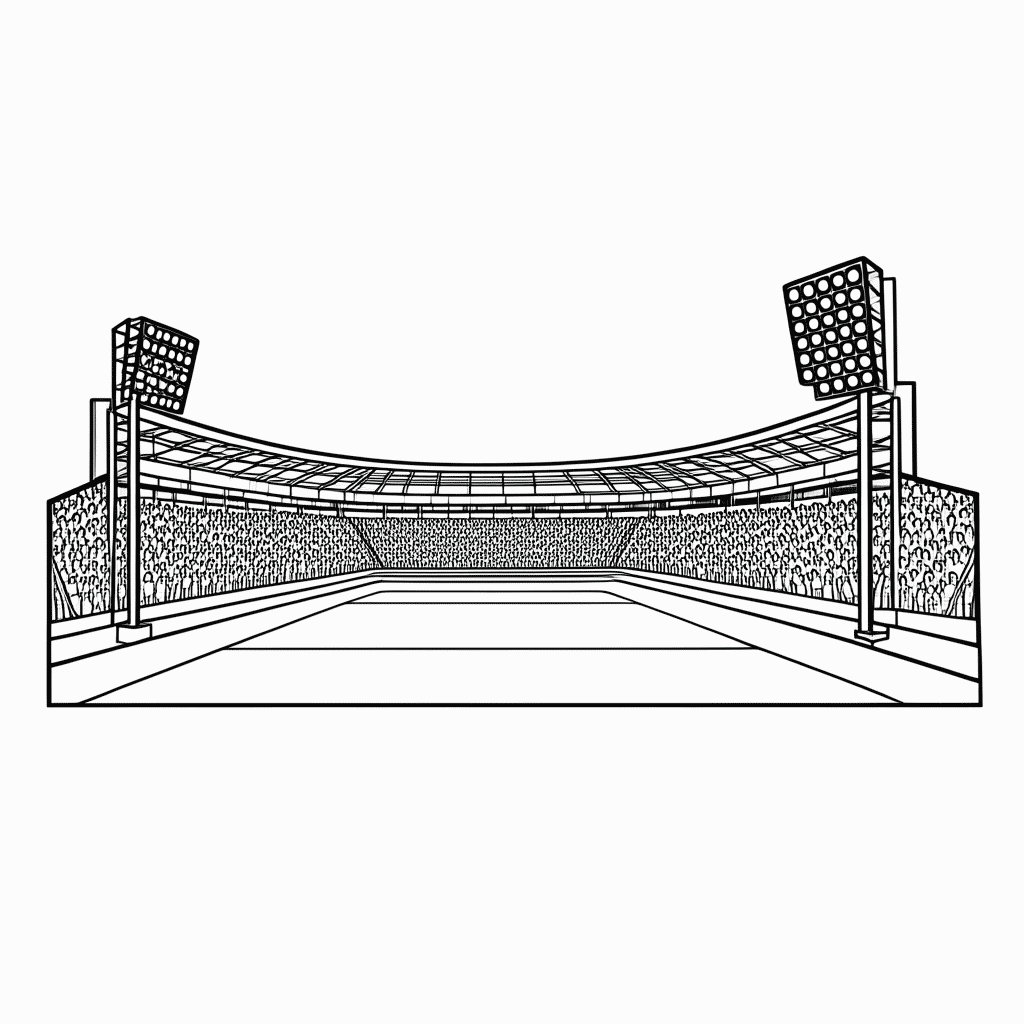 Desenho de MetLife Stadium (Nova York) para colorir e imprimir grátis em folha A4