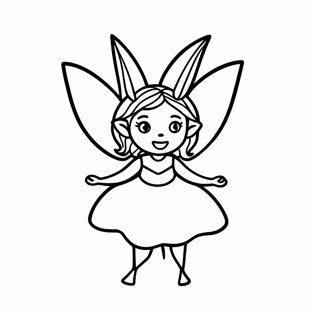 Desenho de Fada Das Flores Rosa para colorir e imprimir grátis em folha A4