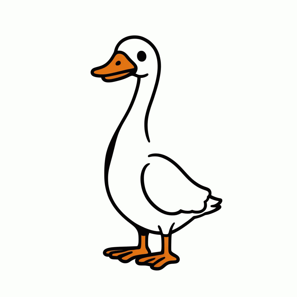 Desenho de Ganso para colorir e imprimir grátis em folha A4