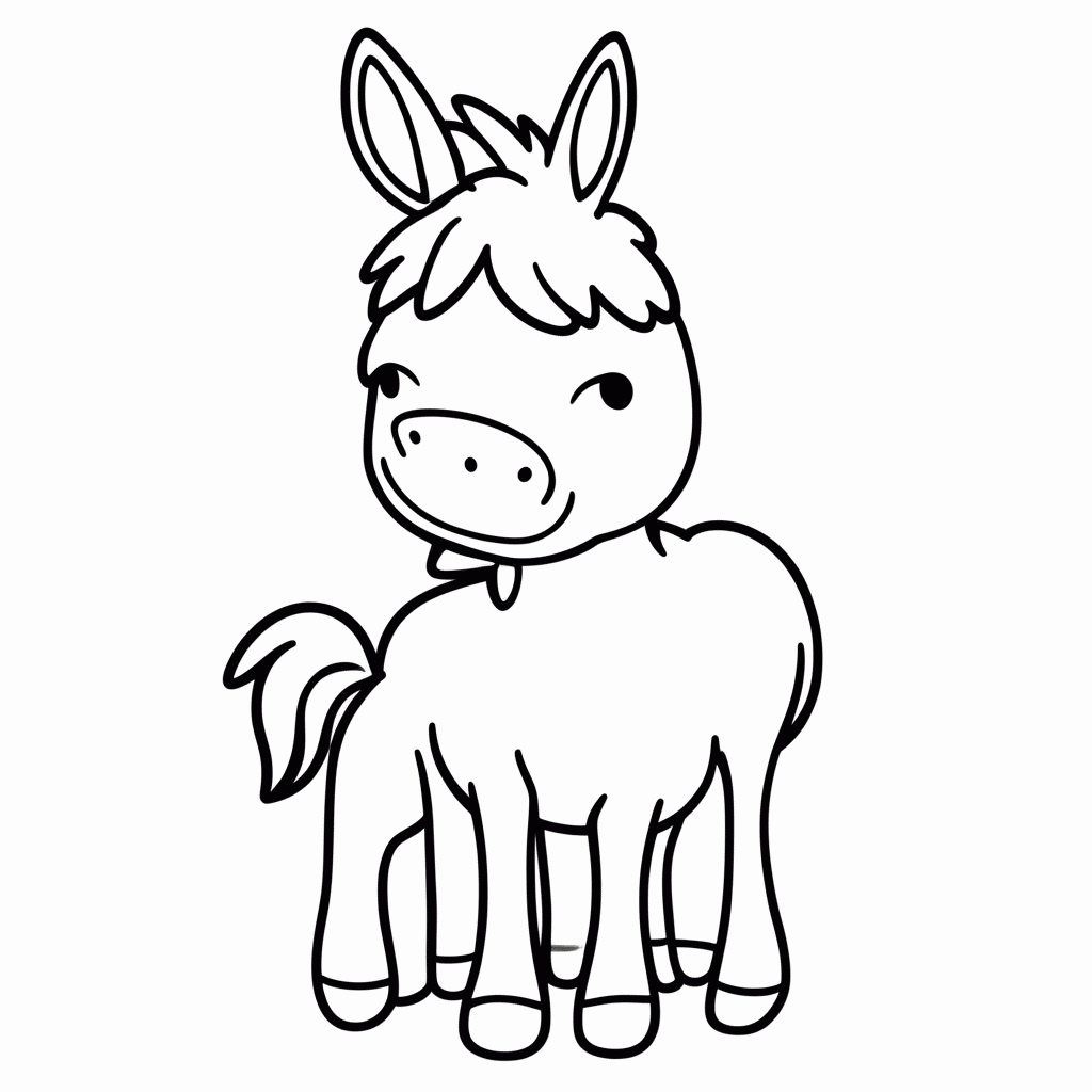 Desenho de Jumento para colorir e imprimir grátis em folha A4