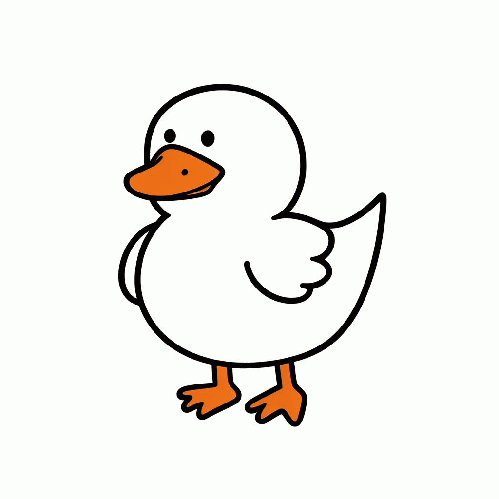Desenho de Pato Fazenda para colorir e imprimir grátis em folha A4