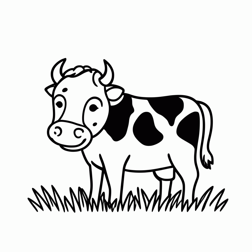 Desenho de Vaca Fazenda para colorir e imprimir grátis em folha A4