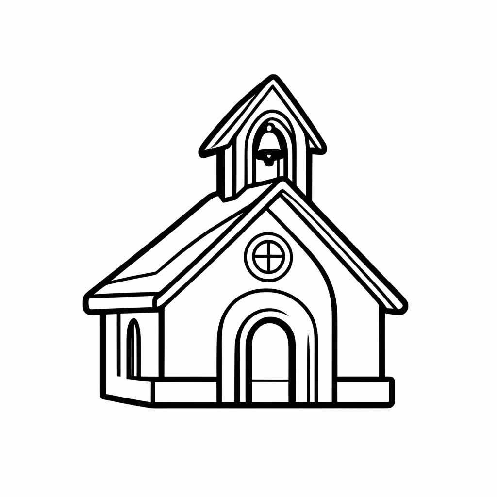 Desenho de Igrejinha do Interior para colorir e imprimir grátis em folha A4
