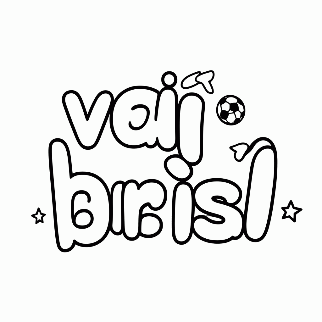 Desenho de Cartaz Vai Brasil para colorir e imprimir grátis em folha A4