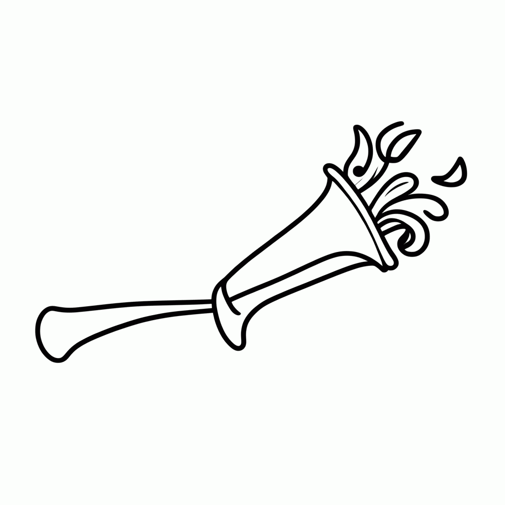Desenho de Corneta de Torcedor para colorir e imprimir grátis em folha A4