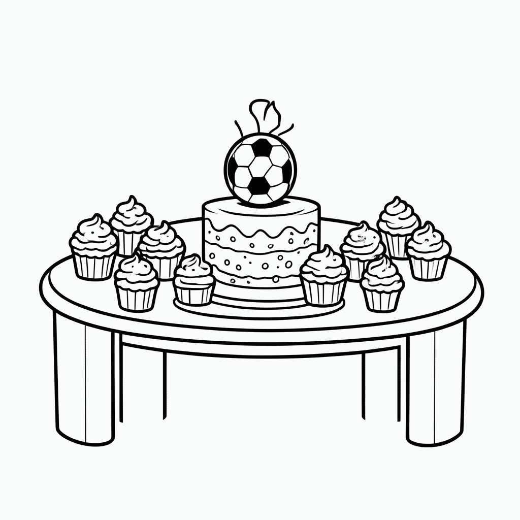 Desenho de Mesa de Festa para colorir e imprimir grátis em folha A4