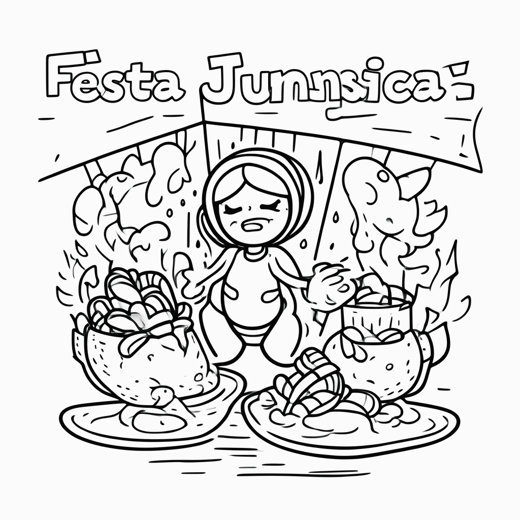 Desenho de Festa Junina — Canjica para colorir e imprimir grátis em folha A4