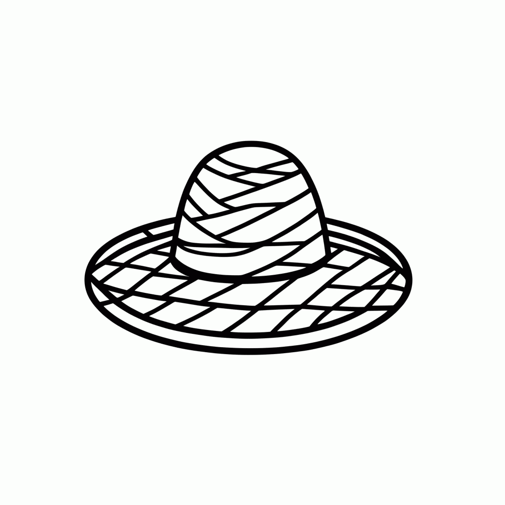 Desenho de Chapeu De Palha para colorir e imprimir grátis em folha A4