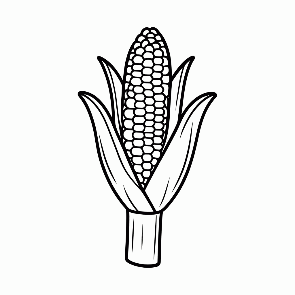 Desenho de Milho Na Espiga para colorir e imprimir grátis em folha A4