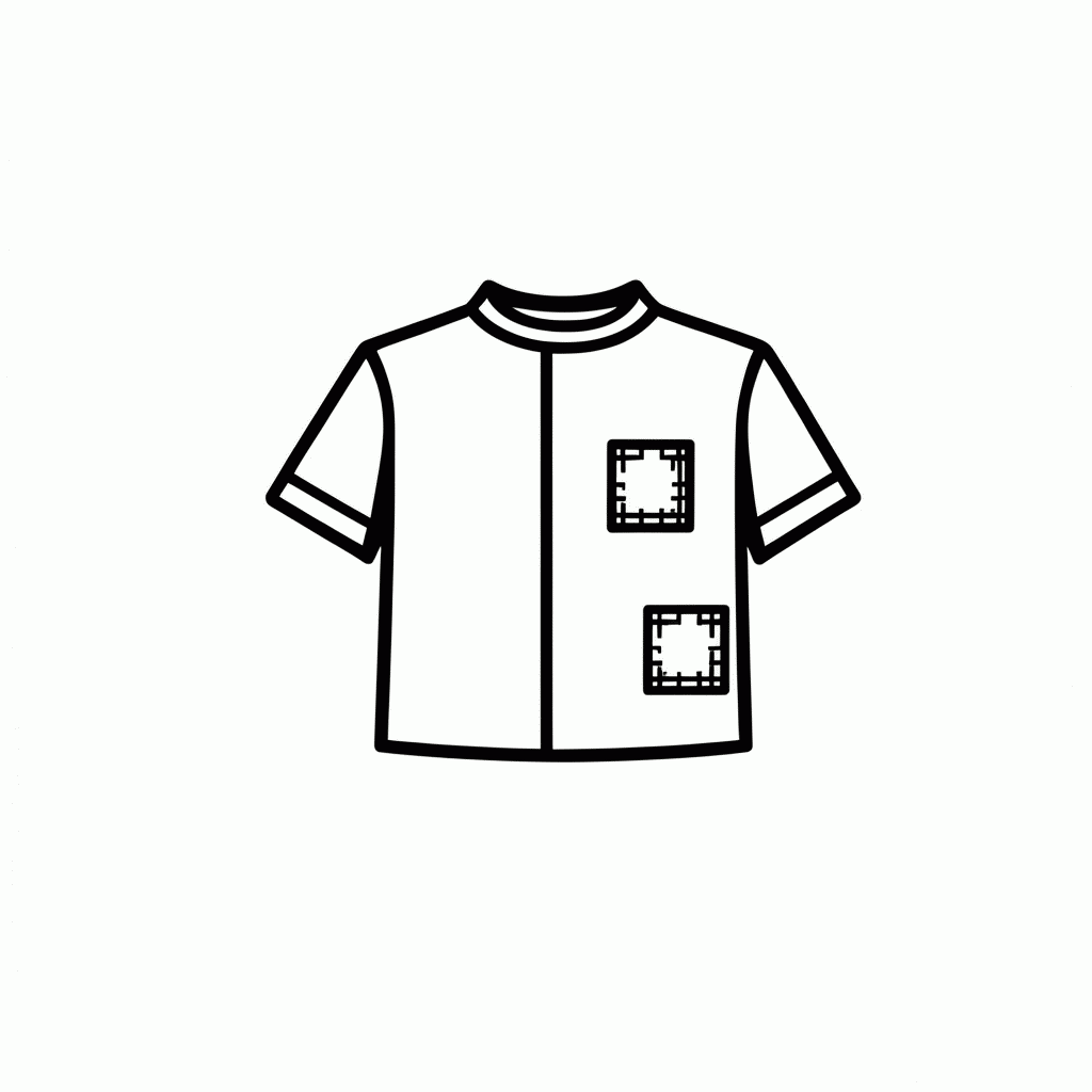 Desenho de Remendos Na Roupa para colorir e imprimir grátis em folha A4