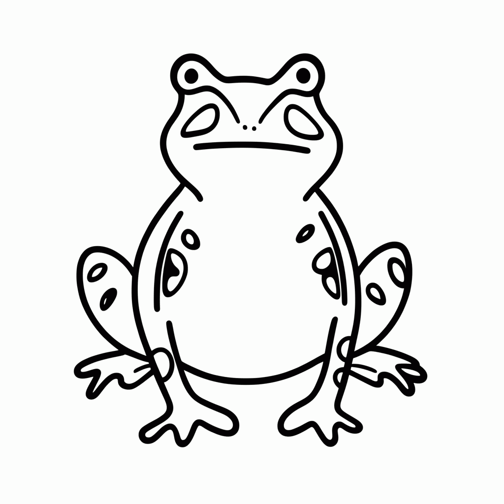 Desenho de Sapo Cururu para colorir e imprimir grátis em folha A4