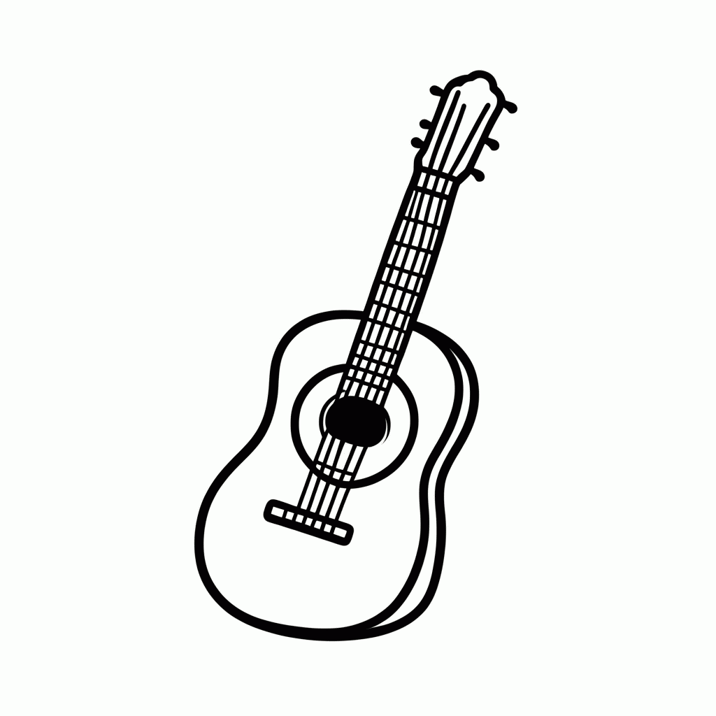 Desenho de Viola Caipira para colorir e imprimir grátis em folha A4