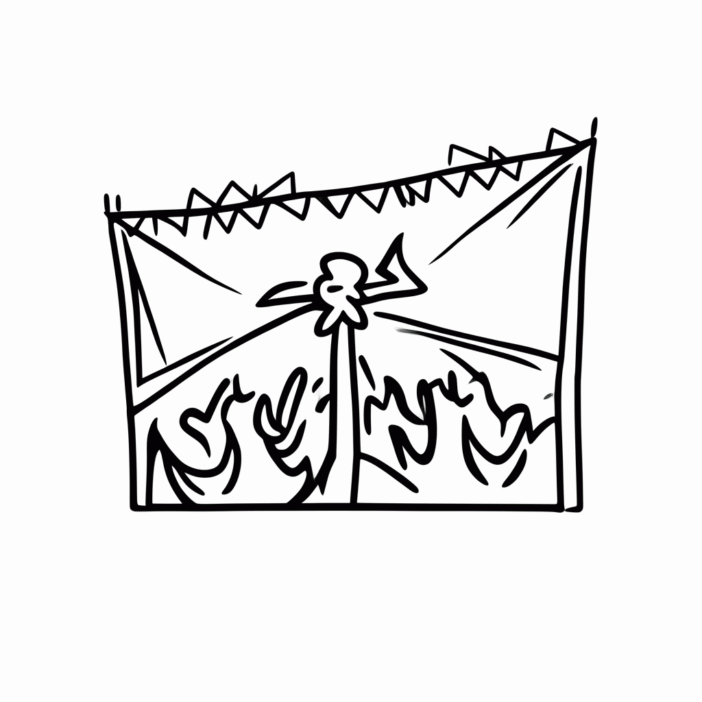 Desenho de Bandeirinhas Arraial para colorir e imprimir grátis em folha A4