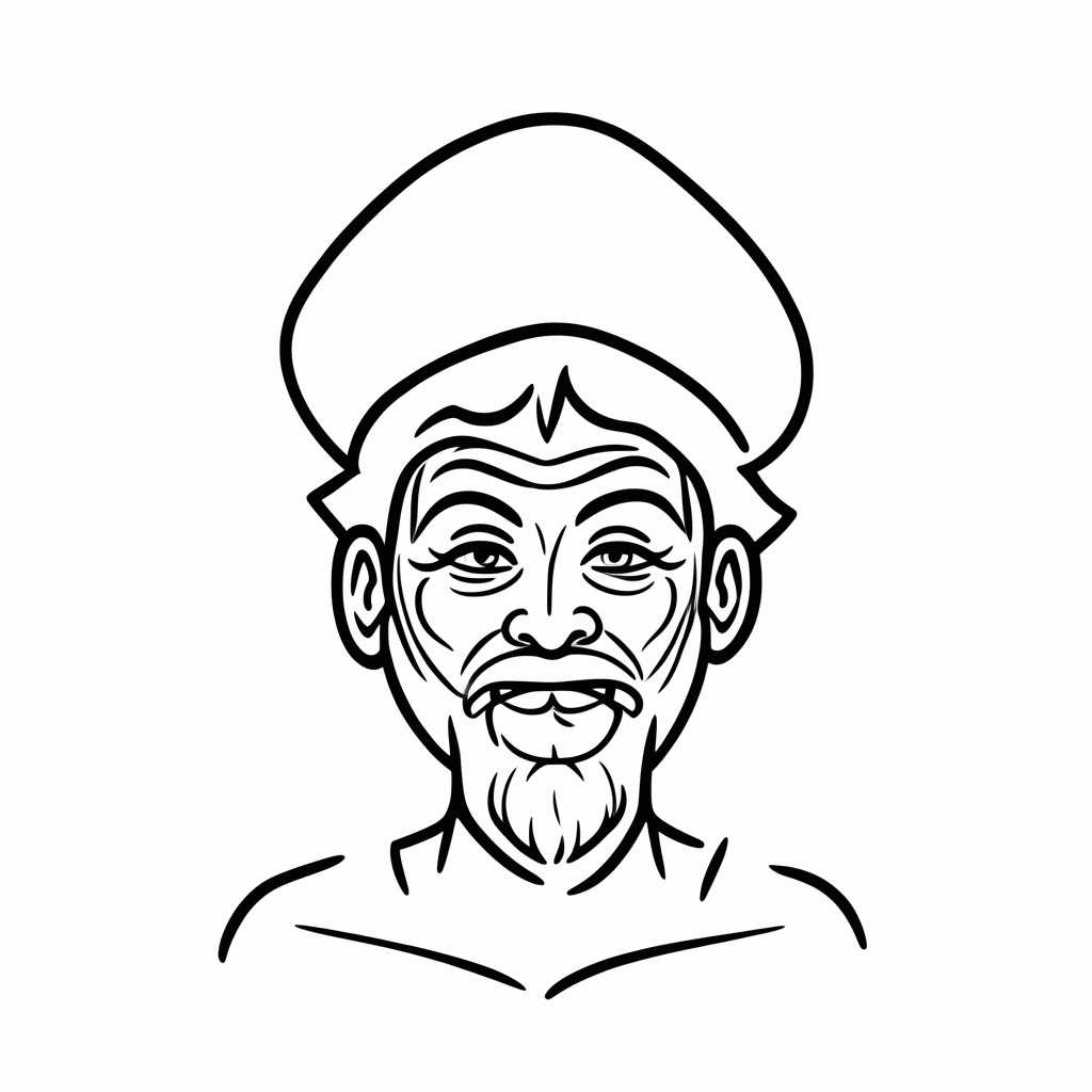 Desenho de Caipira Bigode Pintado para colorir e imprimir grátis em folha A4