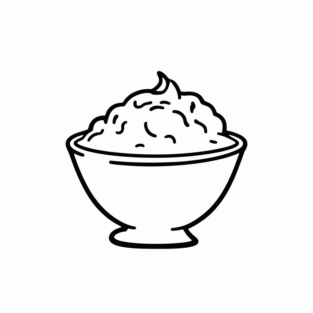 Desenho de Canjica Tigela para colorir e imprimir grátis em folha A4
