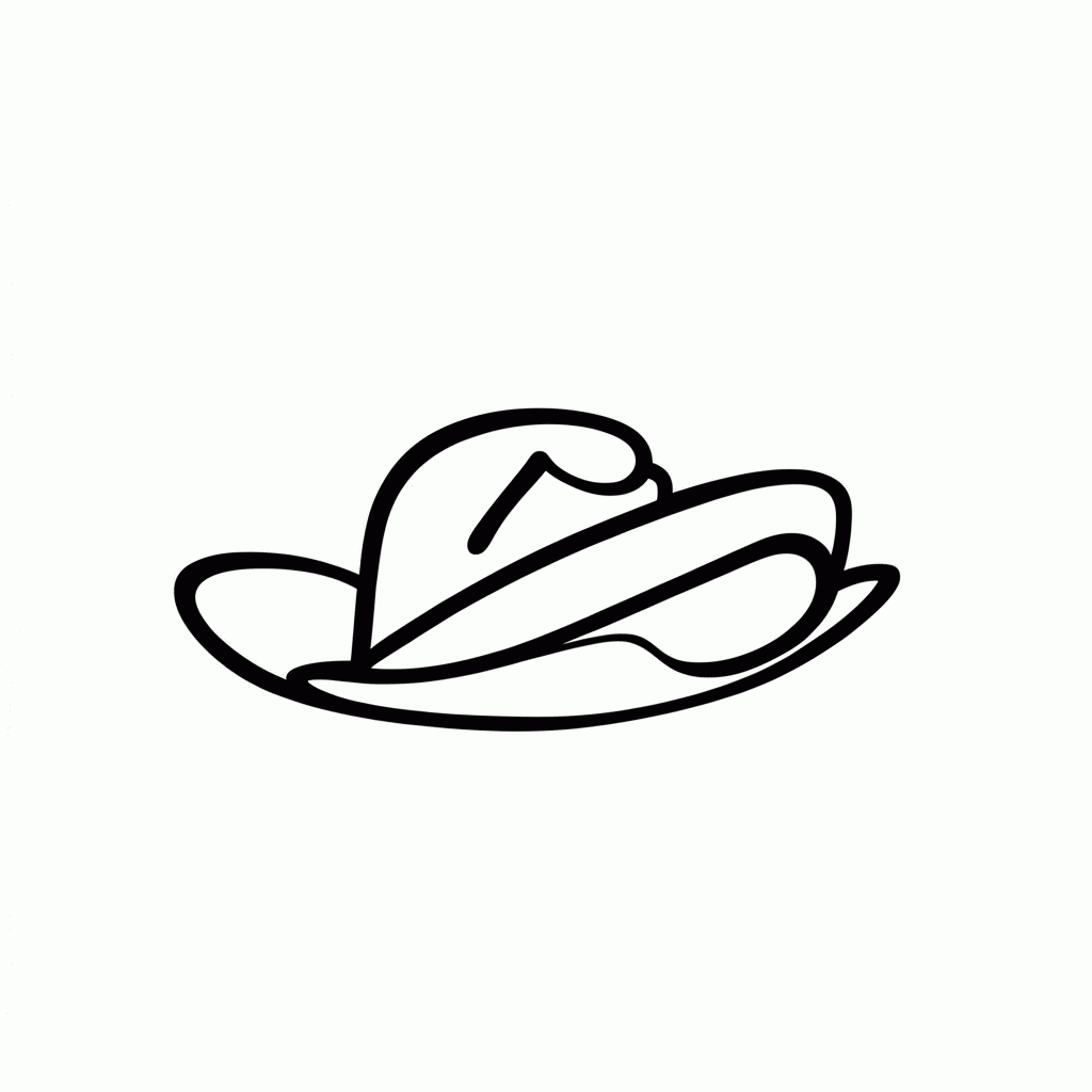 Desenho de Chapeu Palha Classico para colorir e imprimir grátis em folha A4