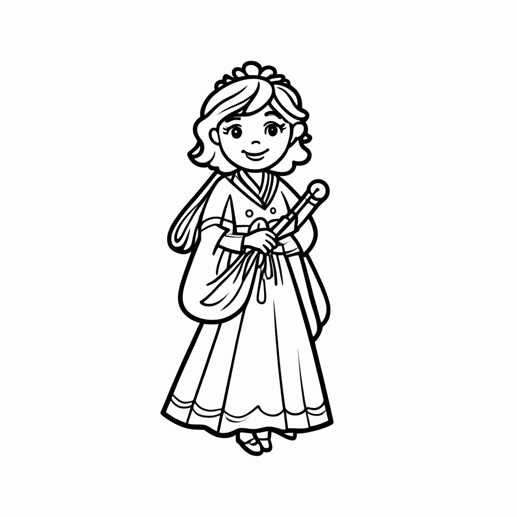 Desenho de Noiva Fugindo Caipira para colorir e imprimir grátis em folha A4