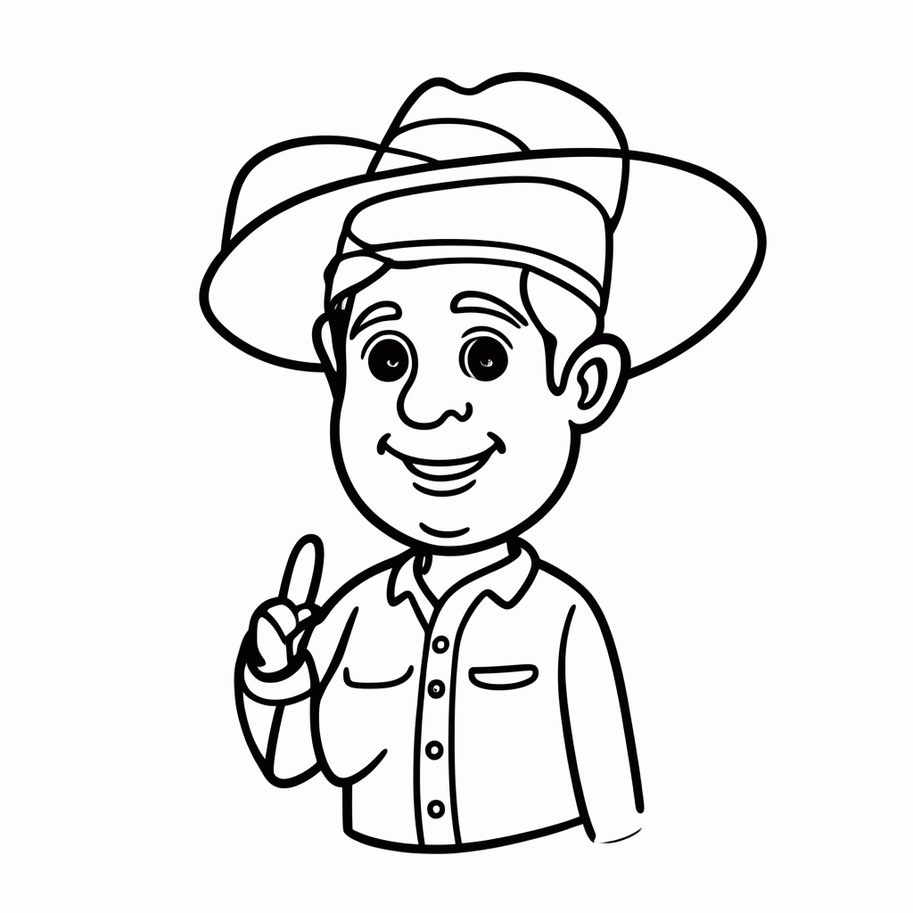 Desenho de Noivo Padrinho Caipira para colorir e imprimir grátis em folha A4