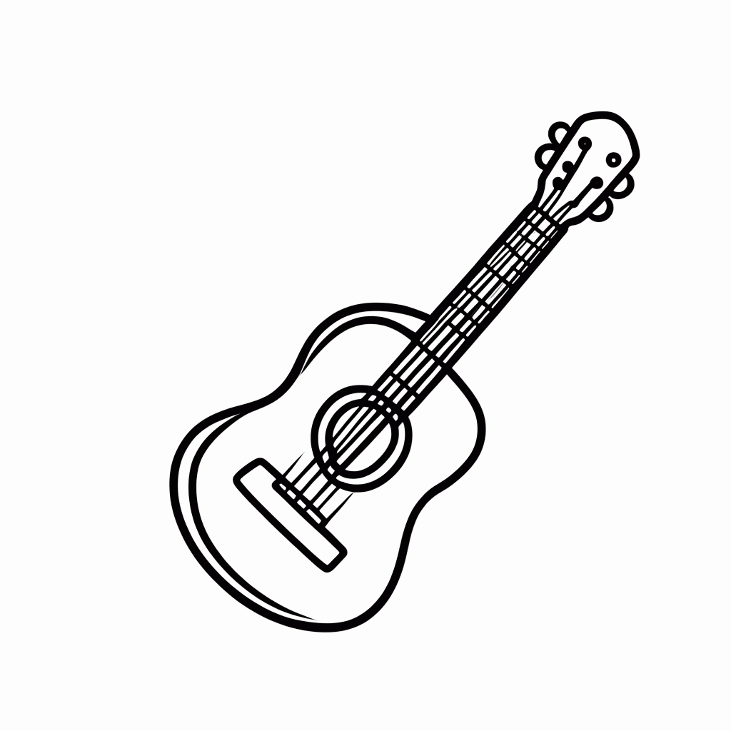 Desenho de Violao Caipira para colorir e imprimir grátis em folha A4