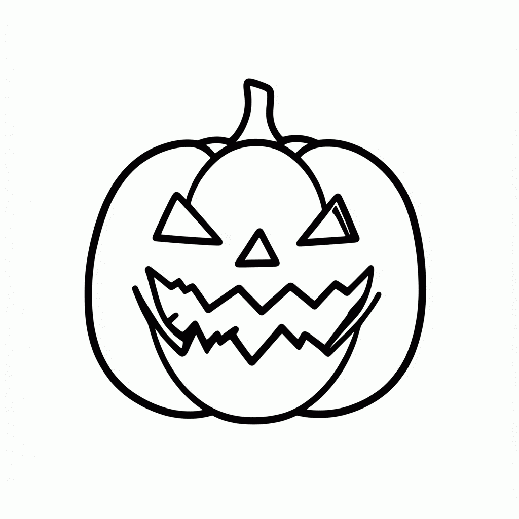 Desenho de Halloween Abobora para colorir e imprimir grátis em folha A4
