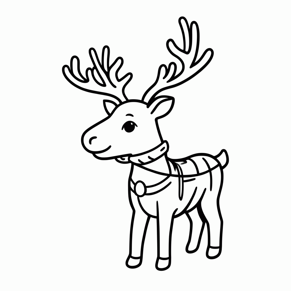 Desenho de Natal Renas para colorir e imprimir grátis em folha A4