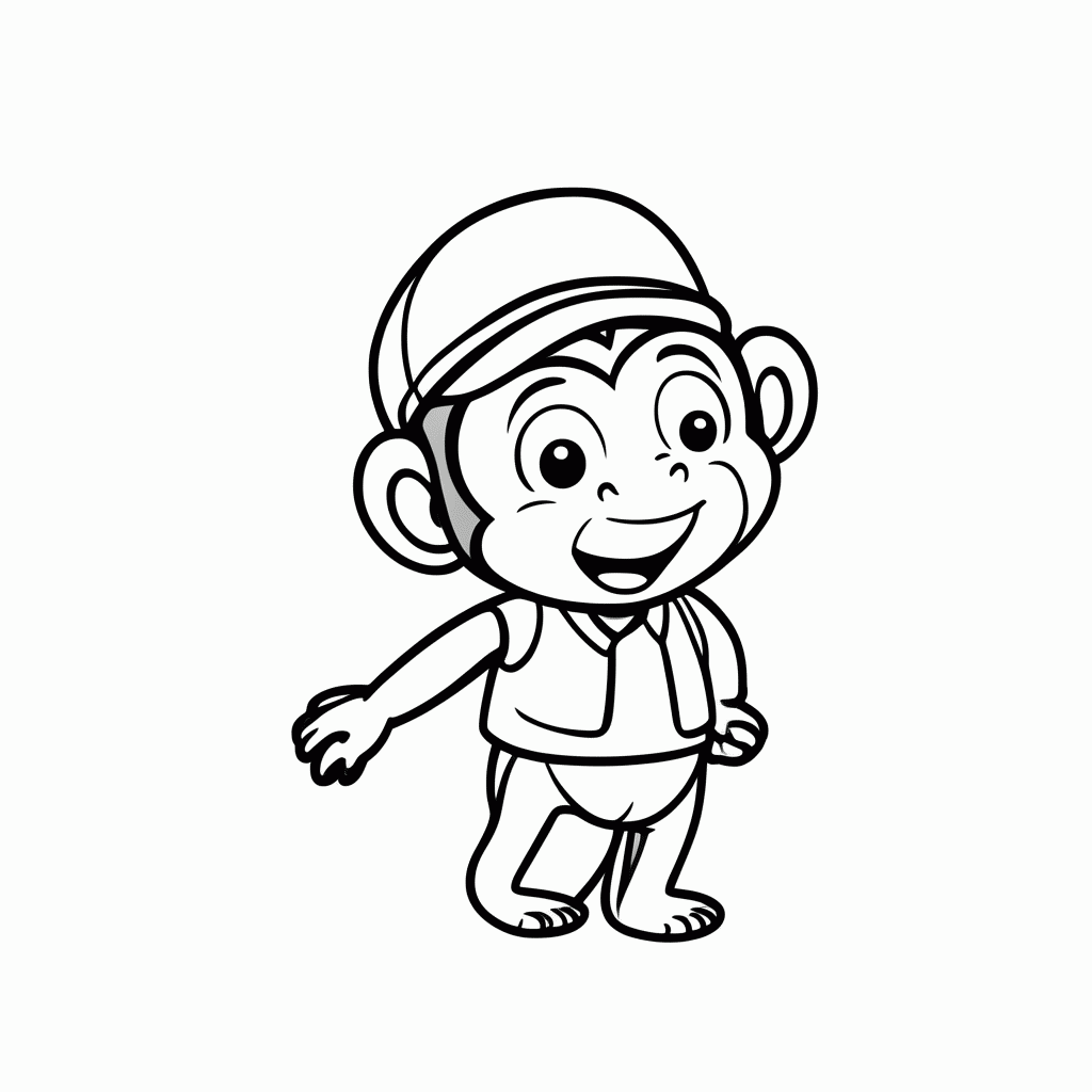 Desenho de Abu, o Macaco para colorir e imprimir grátis em folha A4
