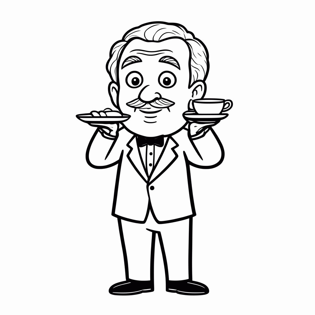 Desenho de Alfred Mordomo para colorir e imprimir grátis em folha A4