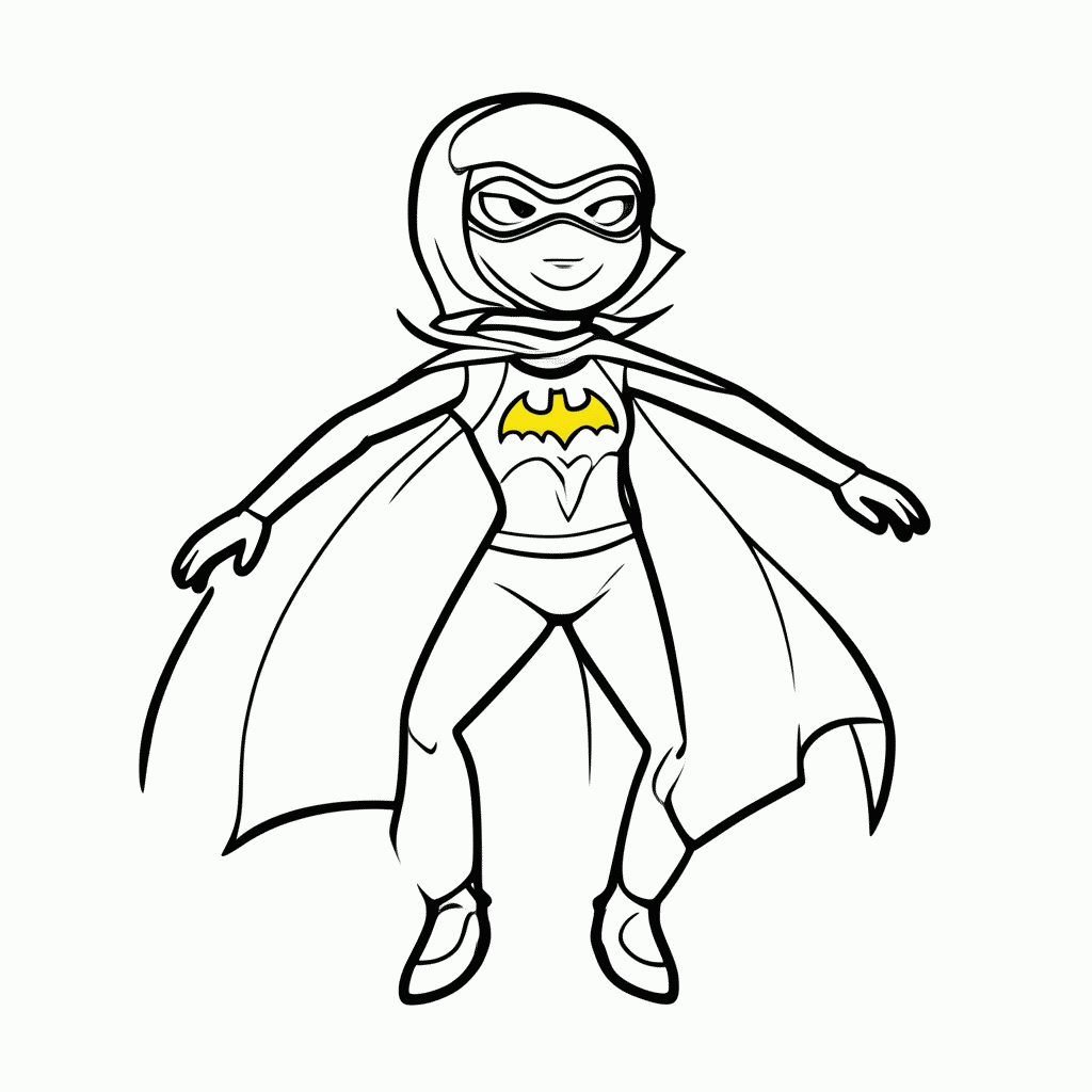 Desenho de Batgirl para colorir e imprimir grátis em folha A4