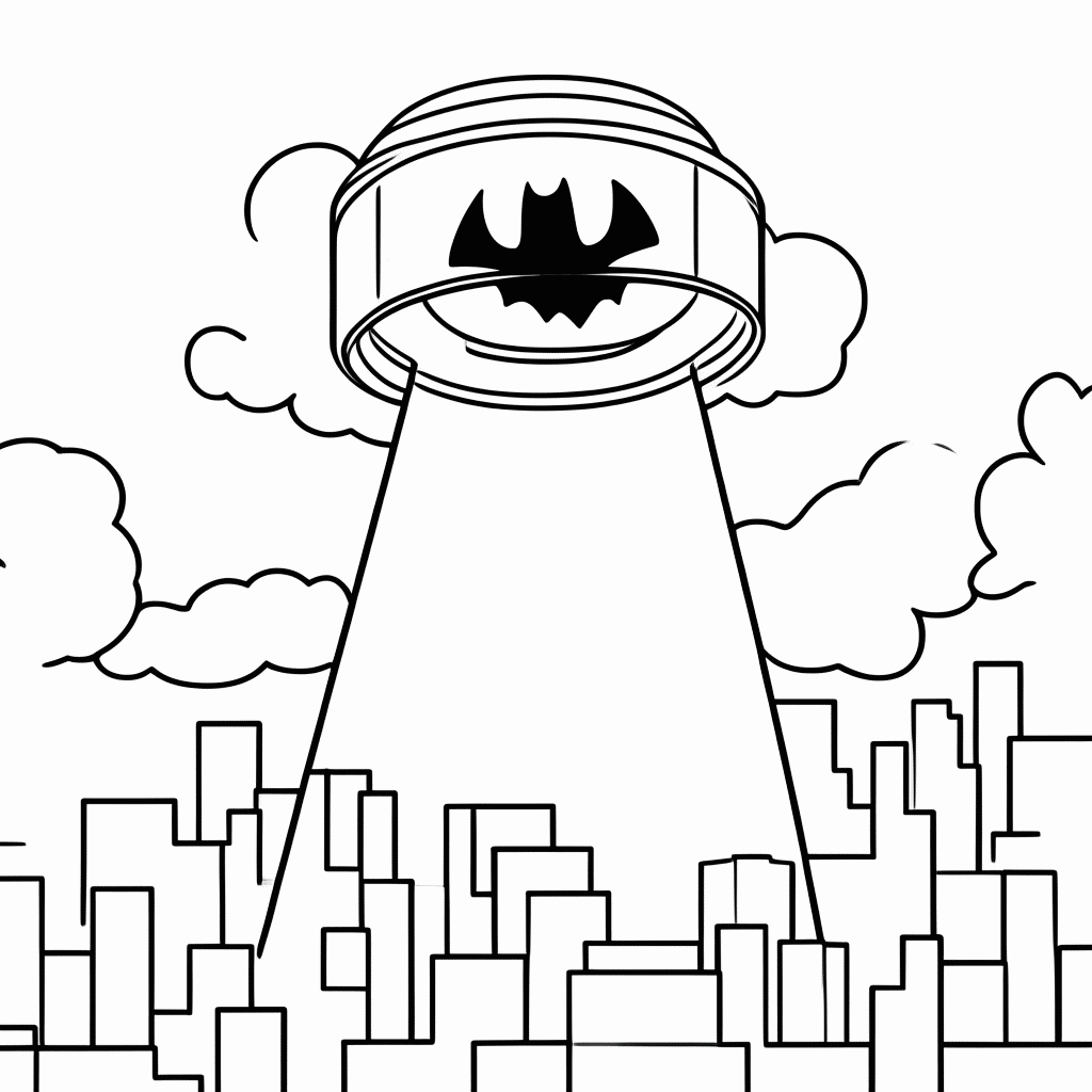 Desenho de Batsinal para colorir e imprimir grátis em folha A4