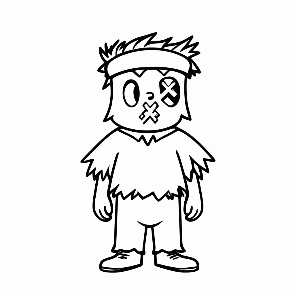 Desenho de Espantalho para colorir e imprimir grátis em folha A4