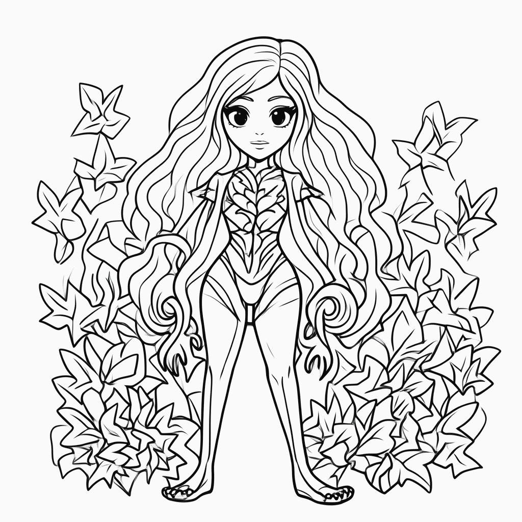 Desenho de Hera Venenosa para colorir e imprimir grátis em folha A4