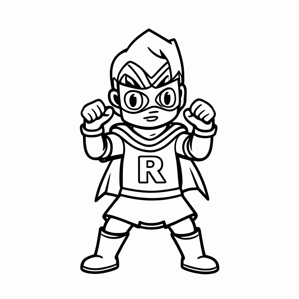 Desenho de Robin Jovem para colorir e imprimir grátis em folha A4