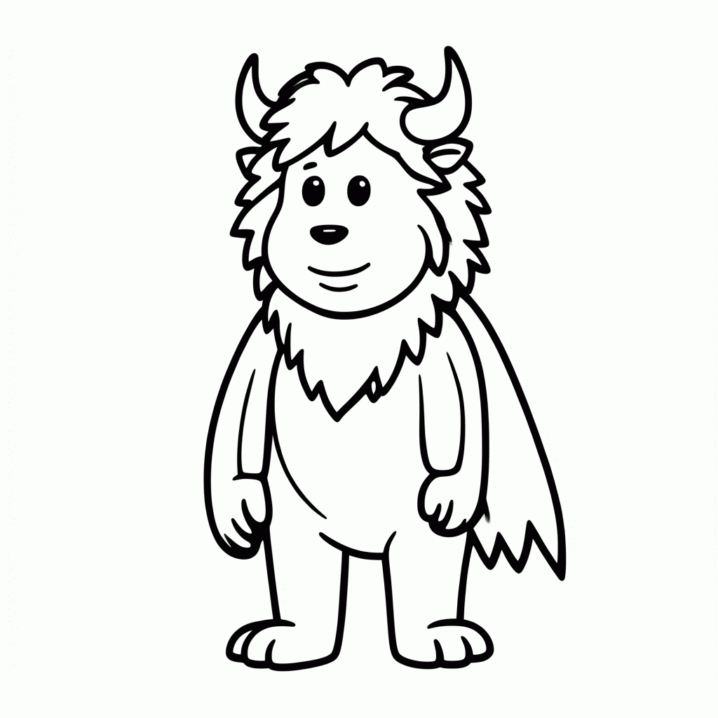 Desenho de A Fera para colorir e imprimir grátis em folha A4