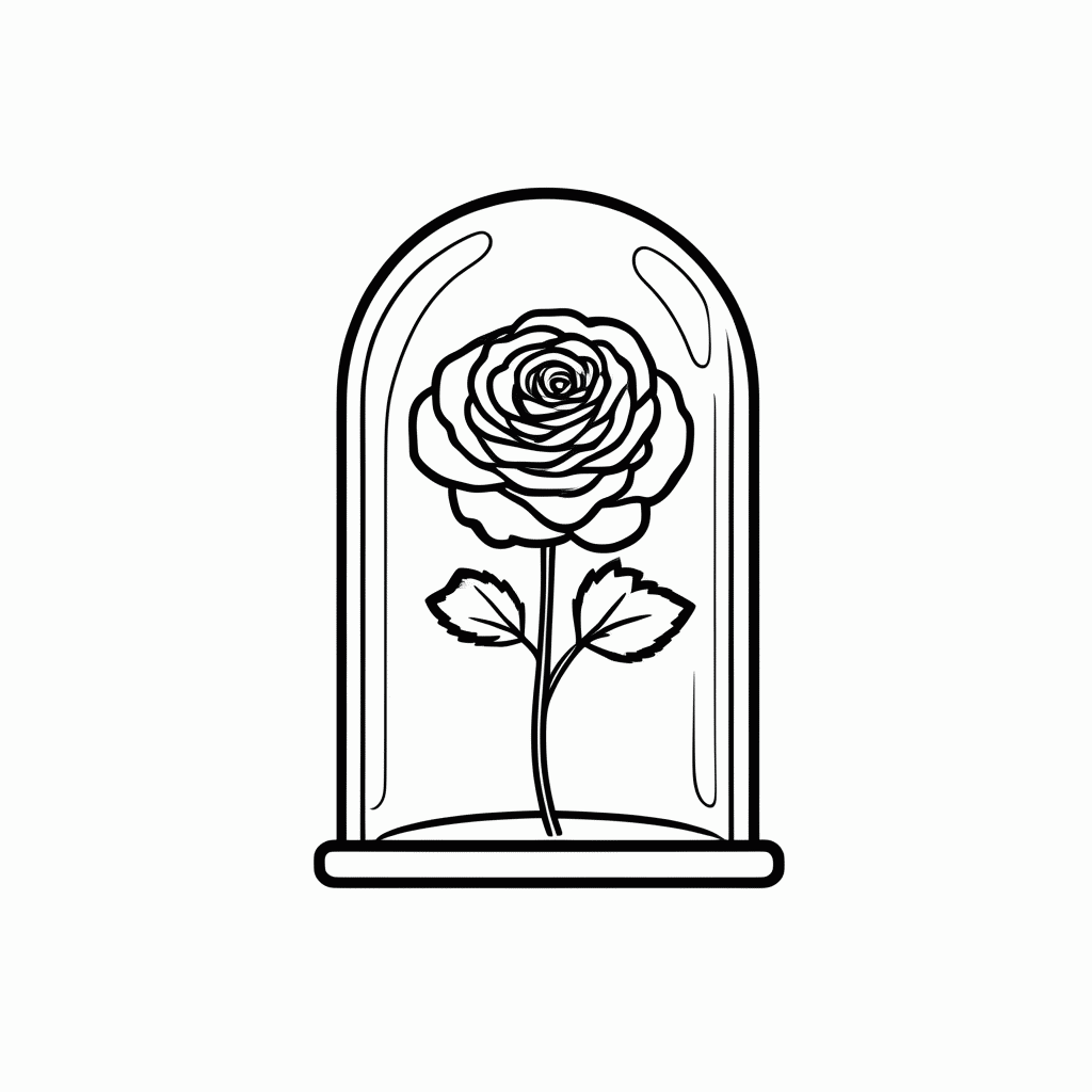 Desenho de Rosa Encantada para colorir e imprimir grátis em folha A4