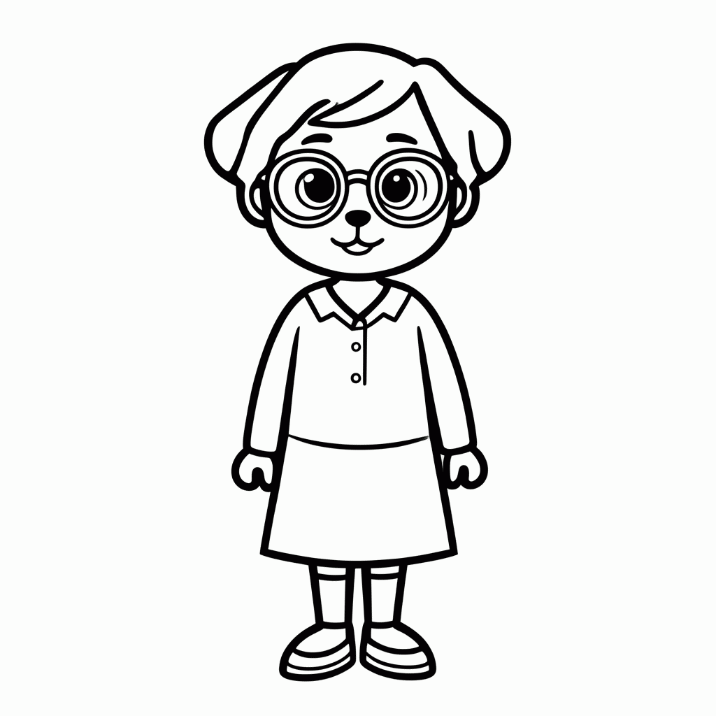 Desenho de Calypso Professora para colorir e imprimir grátis em folha A4