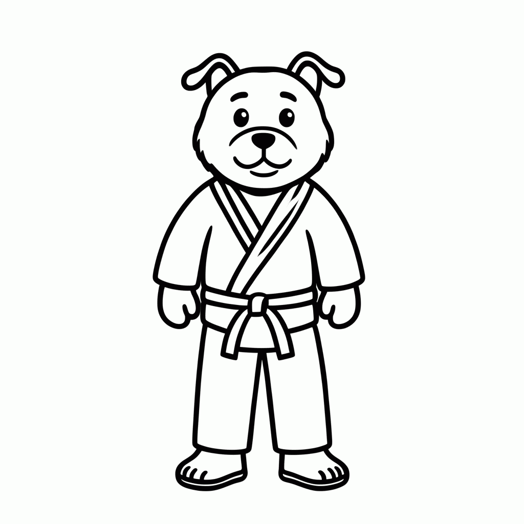 Desenho de Judo Papai para colorir e imprimir grátis em folha A4
