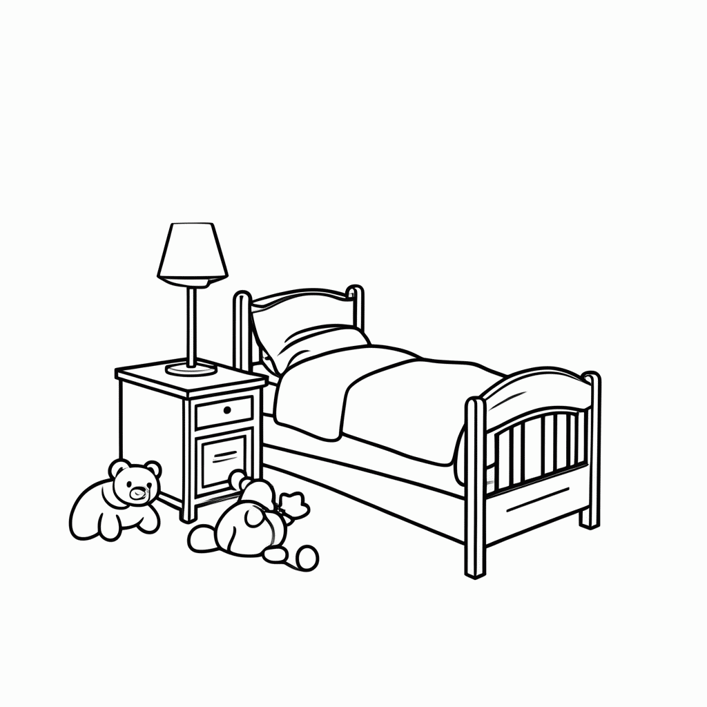 Desenho de Quarto Da Bluey para colorir e imprimir grátis em folha A4