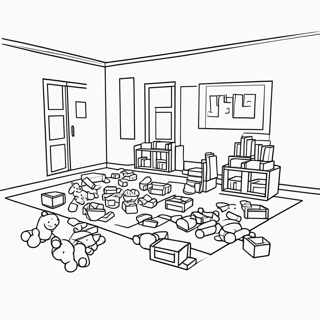 Desenho de Sala De Jogos para colorir e imprimir grátis em folha A4